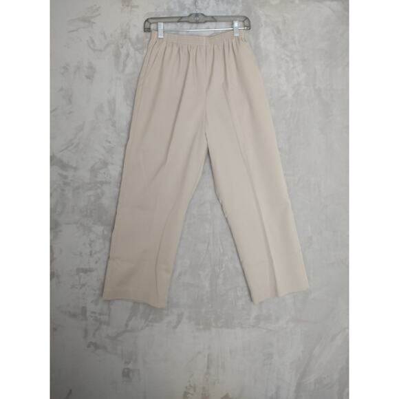 Alfred Dunner Petite Women's Pants Beige/Tan Sz 10P Pockets Elastic Waist - Picture 1 of 6